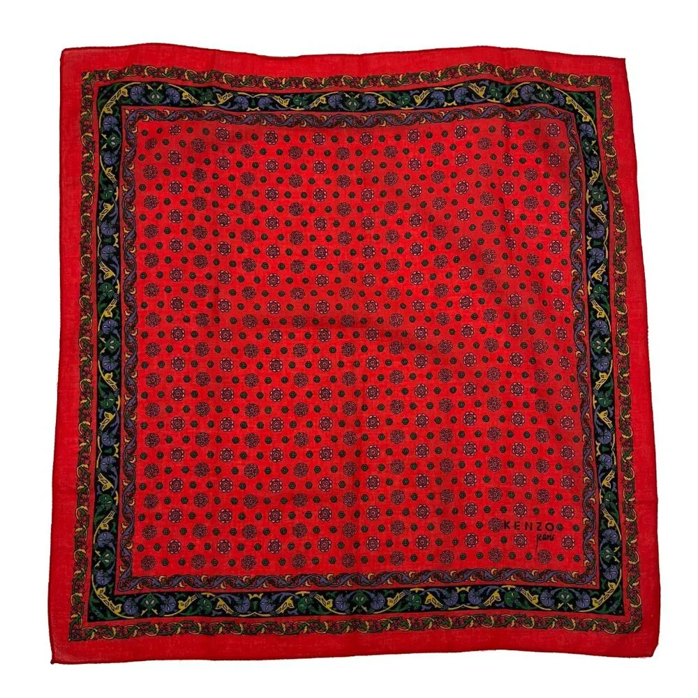Kenzo Jeans Vintage Scarf Handkerchief Neckerchief Bandana
